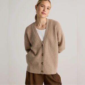 Quince | Mongolian Cashmere Fisherman Boxy Cropped Cardigan Sweater